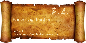 Paczolay Lantos névjegykártya